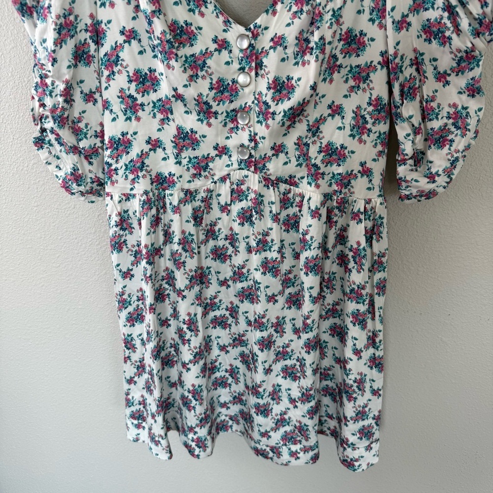 New For Love & Lemons Taggart Floral Print Mini Dress White NWT - Picture 7 of 16